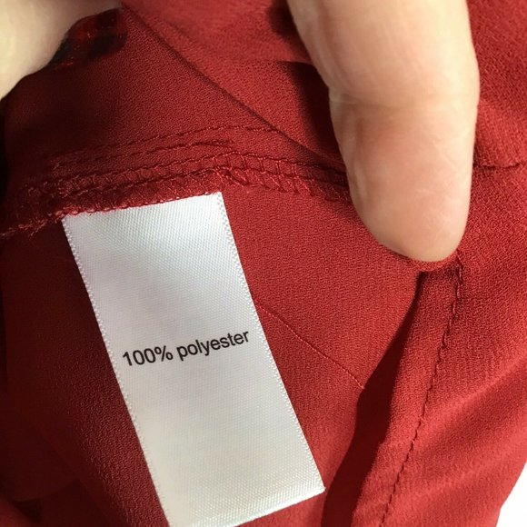 Maurices Zip Front Blouse 3/4 Sleeve XXL Red - Picture 6 of 7